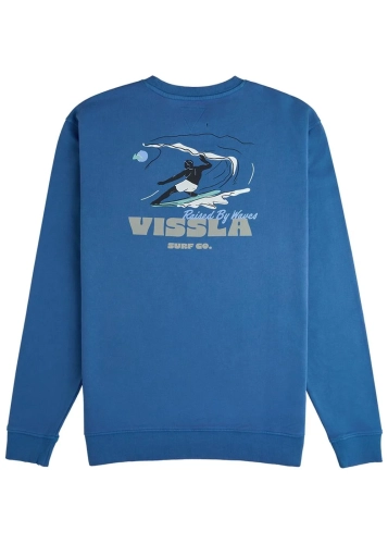 Bluza Vissla Sunset Waves Crew – niebieska, bez kaptura
