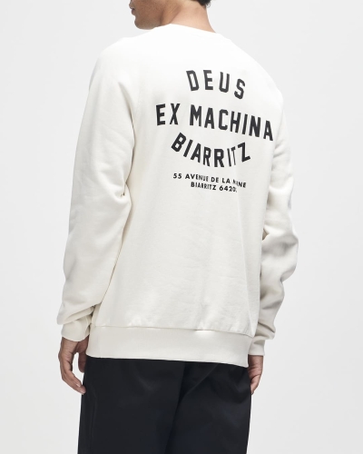 Bluza Deus Ex Machina Biarritz Address Crew White – biała bluza streetwear premium
