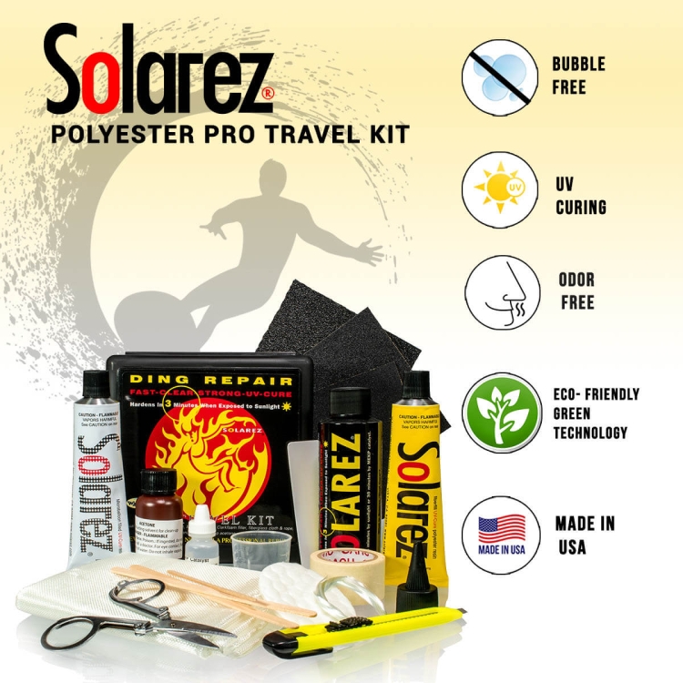 Solarez Polyester Pro Travel KIT zestaw naprawczy do deski surfingowej PU (id: 2998)
