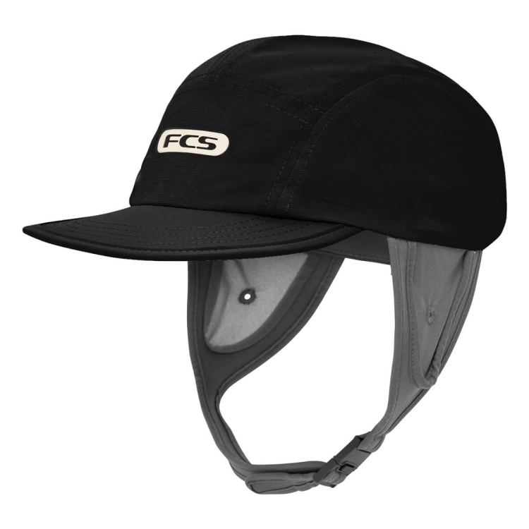 Czapka z daszkiem do pływania FCS Surf Cap Czarna z ochroną uszu (id: 3026)