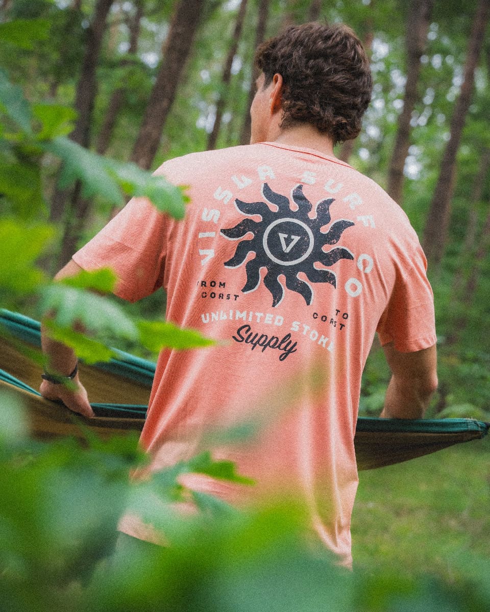 Koszulka z bawełny organicznej Vissla Spins Papaya XXL
