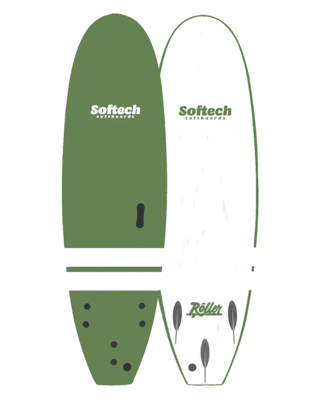 Deska surfingowa Softech Roller Zielona 6'6