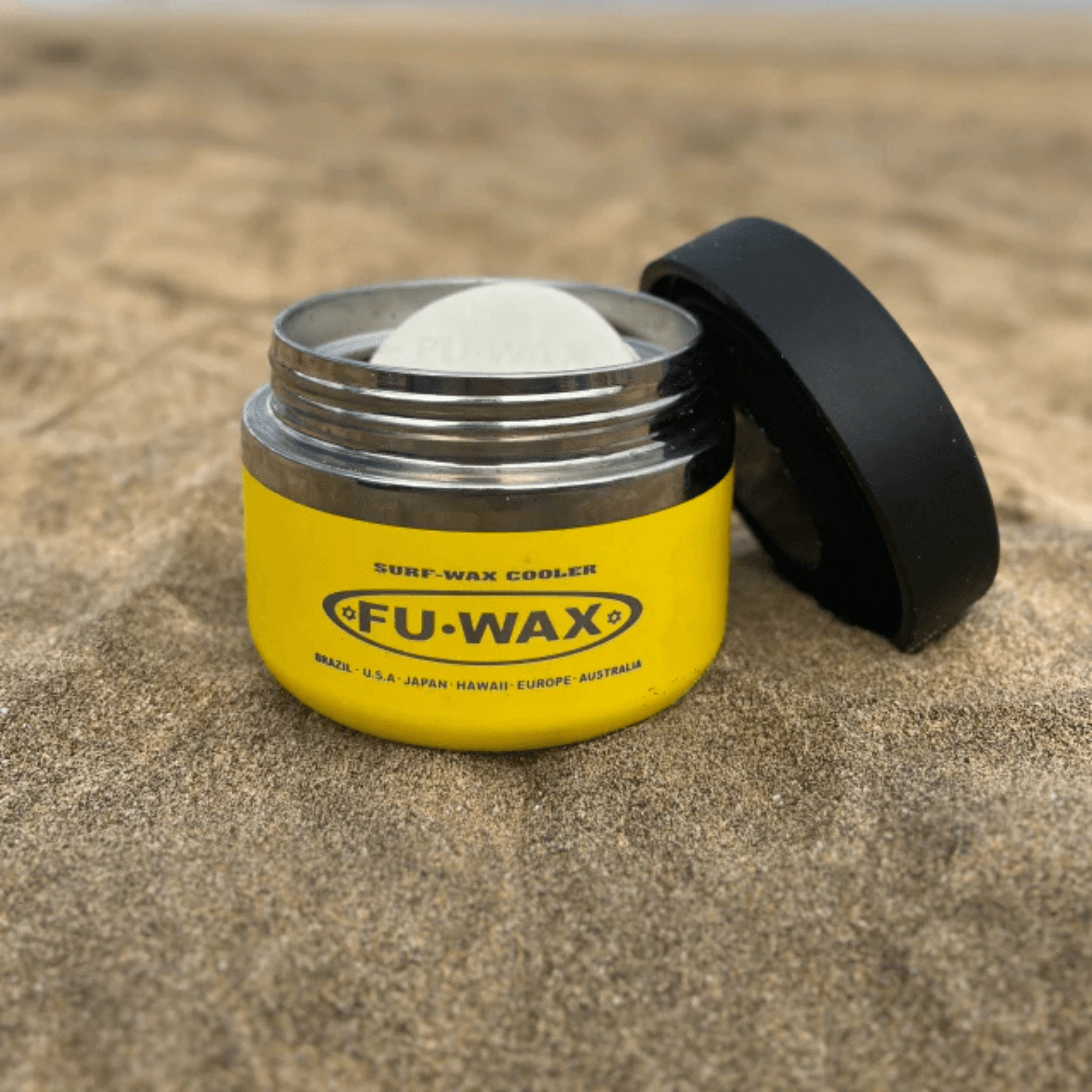 Pudełko na wosk surfingowy FU WAX Cooler Żółty