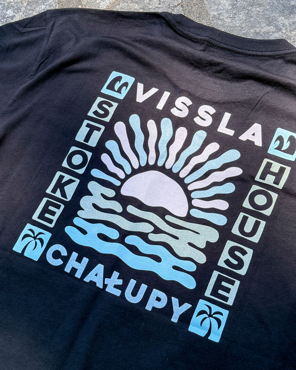 Czarna koszulka Vissla x Chałupy organic