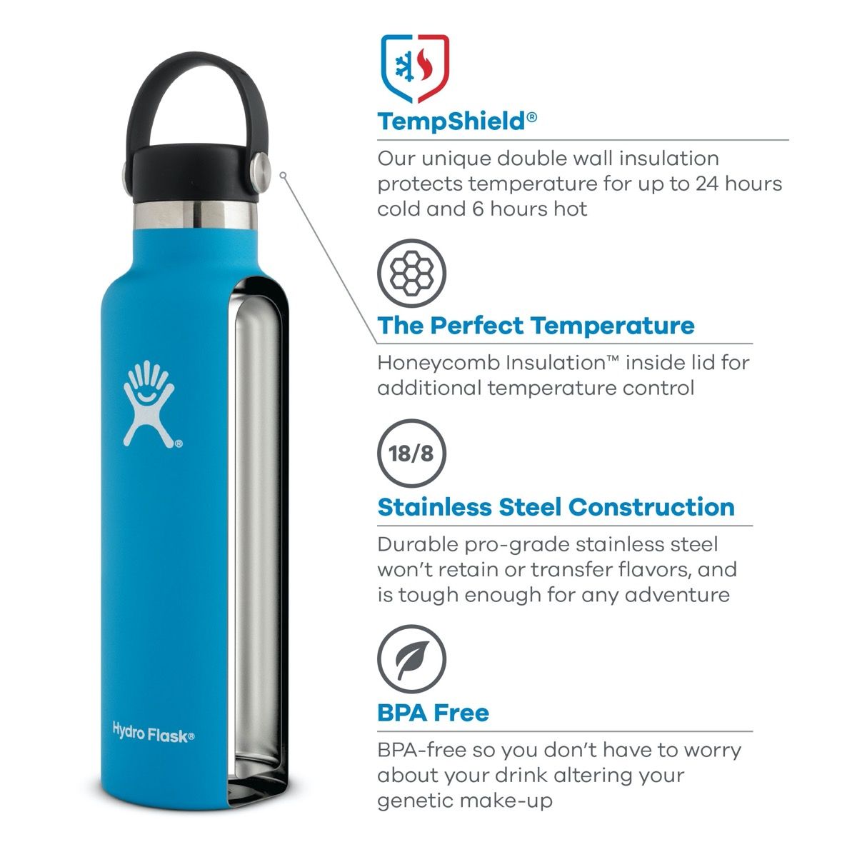 Termiczna butelka Hydro Flask - Czarny Termiczna butelka Hydro Flask w kolorze czarnym