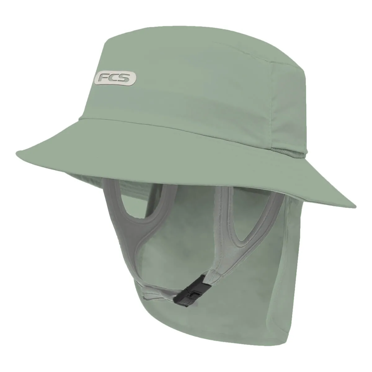 FCS_BUCKET_HAT_GREEN stylowy kapelusz przeciwsłoneczny chroniący szyje