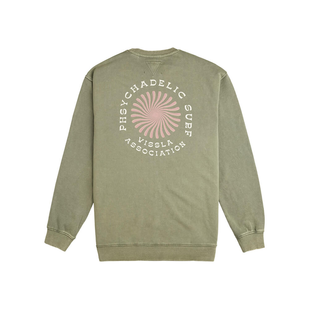 Zielona bluza Vissla Psycho surf z efektem vintage rozm. S